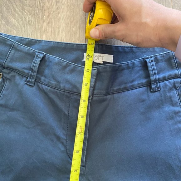 LOFT Washed Blue Cropped Cargo-Style Pants - Picture 7 of 9
